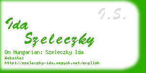 ida szeleczky business card